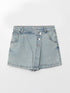 LC Waikiki Women's Standard Fit Plain Jean Shorts Skirt